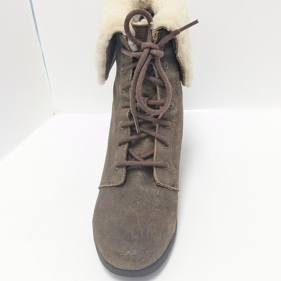 UGG Waterproof Leather Wedge Boots - Picture 3 of 16